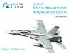 Quinta Studio QD72077 F/A-18C late 3D-Printed & coloured Interior on decal paper (Academy) 1/72